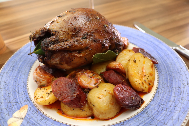 One-pot grouse with chorizo and new potatoes